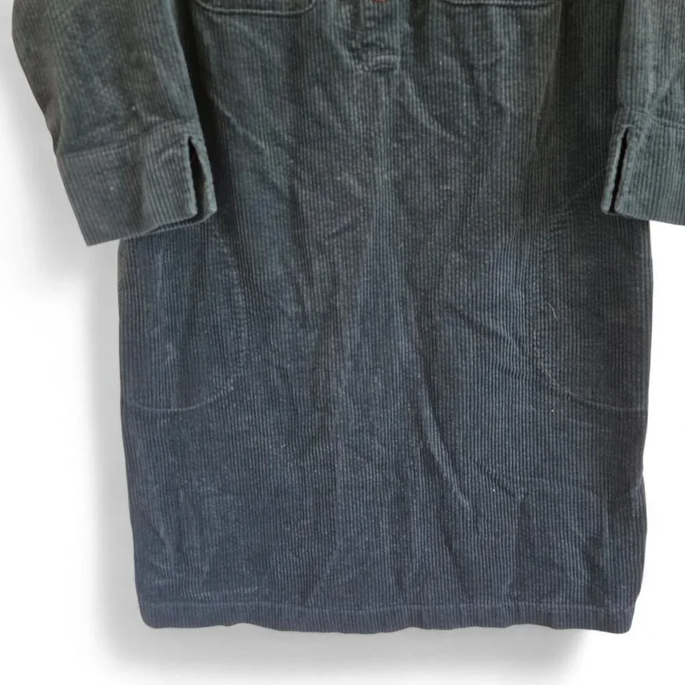 J. Jill XS Petite Corduroy Shirt Dress Teal Blue 3/4 Sleeve Pockets - Picture 8 of 14